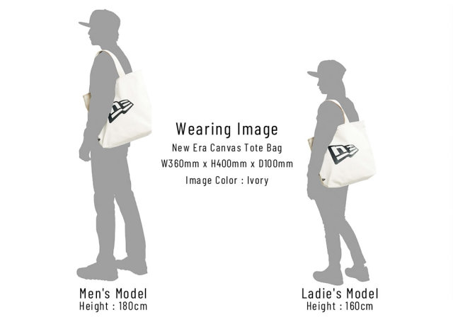 NEW ERA ニューエラ キャンバストート CANVAS TOTE バイザーステッカー ブラック×ホワイト (11783330)