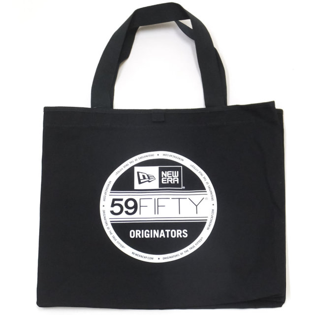 NEW ERA ニューエラ キャンバストート ラージ CANVAS TOTE LARGE バイザーステッカー ブラック×ホワイト (11783333)