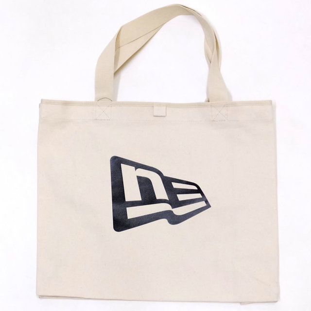 NEW ERA ニューエラ キャンバストート ラージ CANVAS TOTE LARGE フラッグロゴ アイボリー×ブラック (11783335)