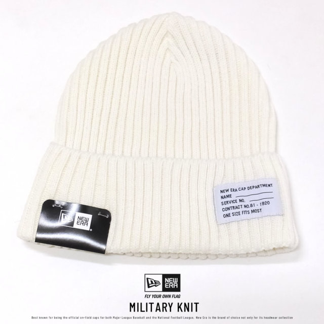 NEW ERA ニューエラ ニットキャップ ミリタリーニット パッチ アイボリー 11781035