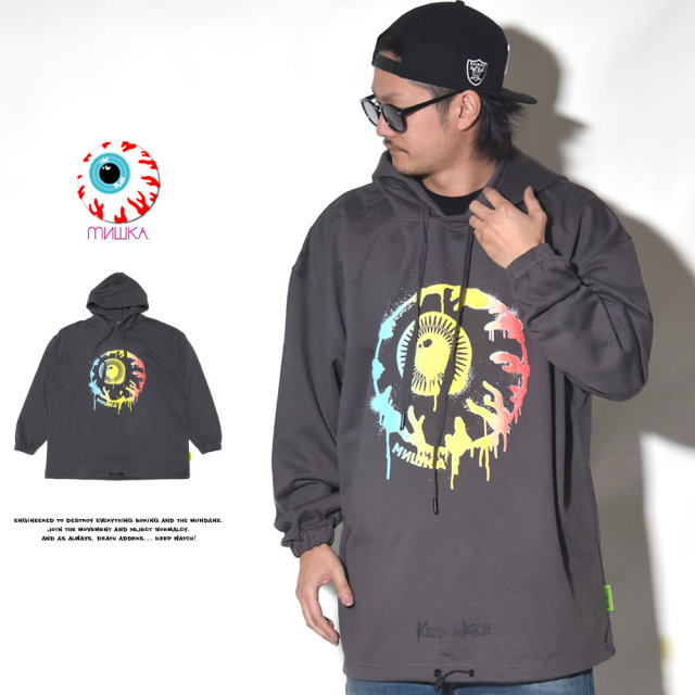 MISHKA ミシカ プルオーバーパーカー WET PAINT KEEP WATCH HOODIE MSS190408