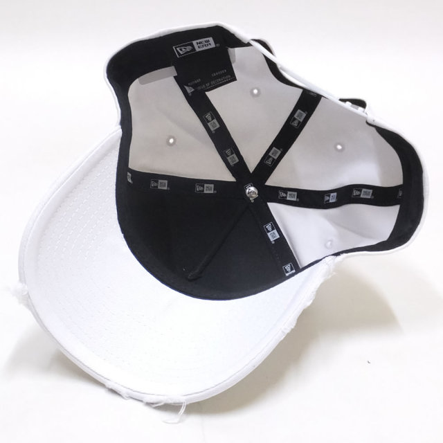 NEW ERA ニューエラ カーブバイザーキャップ 9FORTY A-Frame ダメージド N ホワイト×ネイビー 11899223