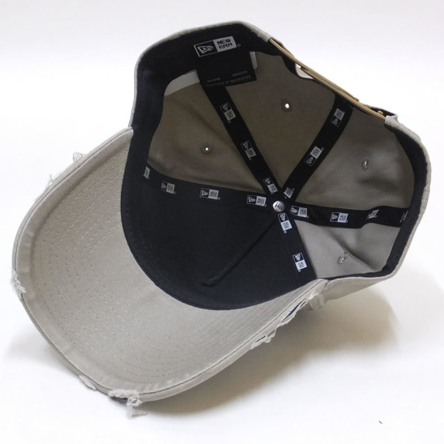 NEW ERA ニューエラ カーブバイザーキャップ 9FORTY A-Frame ダメージド N ペブル×ネイビー 11899224