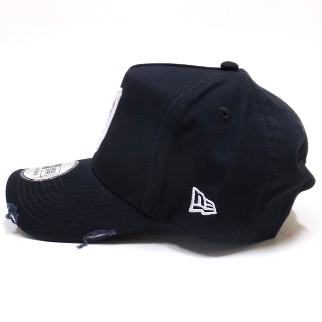 NEW ERA ニューエラ カーブバイザーキャップ 9FORTY A-Frame ダメージド N ネイビー×ホワイト 11899225