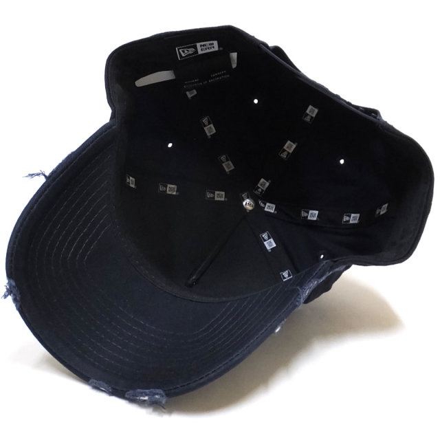 NEW ERA ニューエラ カーブバイザーキャップ 9FORTY A-Frame ダメージド N ネイビー×ホワイト 11899225