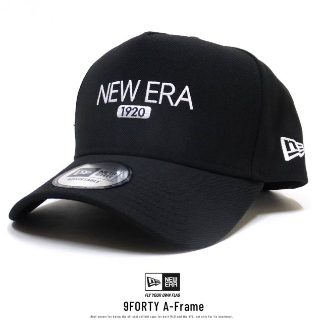 NEW ERA ニューエラ カーブバイザーキャップ 9FORTY A-Frame NEW ERA 1920 ブラック×ホワイト 11899234