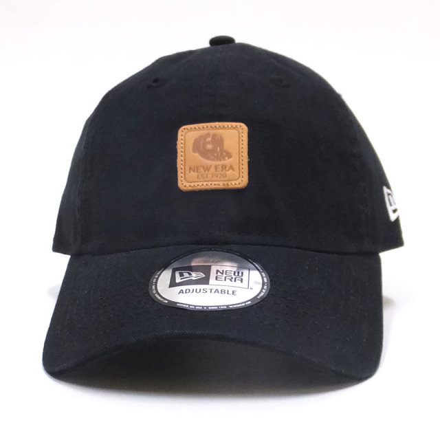 NEW ERA ニューエラ カーブバイザーキャップ 9THIRTY ヘビーウォッシュド ダックキャンバス レザーパッチ ブラック 11899272
