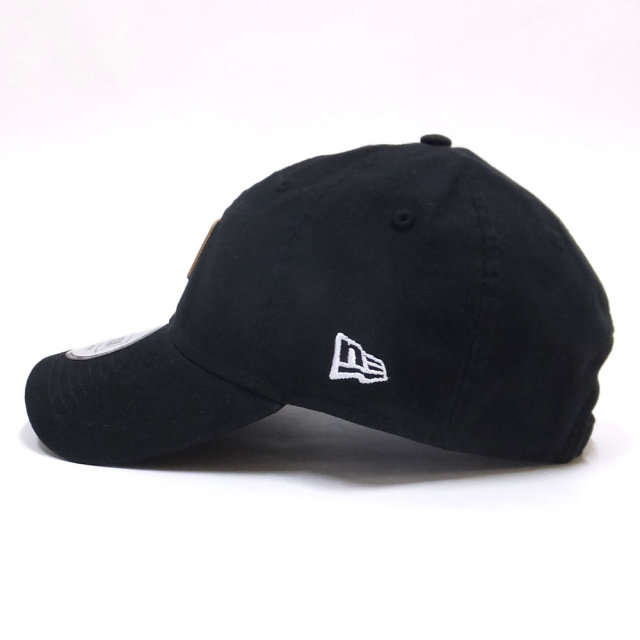 NEW ERA ニューエラ カーブバイザーキャップ 9THIRTY ヘビーウォッシュド ダックキャンバス レザーパッチ ブラック 11899272