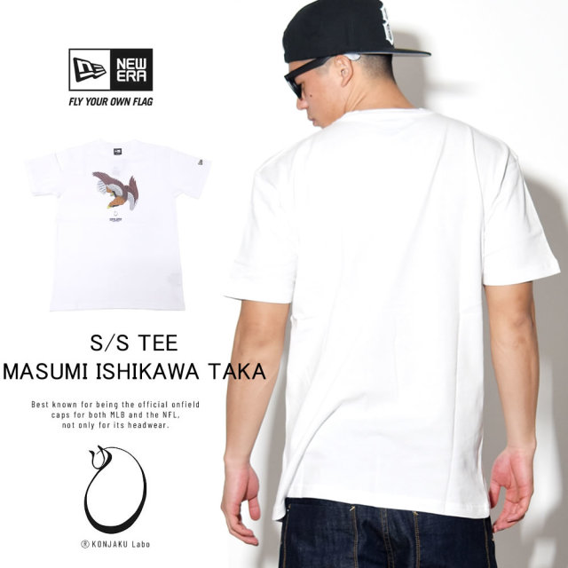 NEW ERA ニューエラ コラボ 半袖Tシャツ 石川真澄 Masumi Ishikawa 鷹 ホワイト 11909104