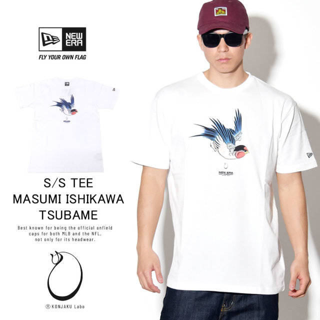 NEW ERA ニューエラ コラボ 半袖Tシャツ 石川真澄 Masumi Ishikawa 燕 ホワイト 11909106