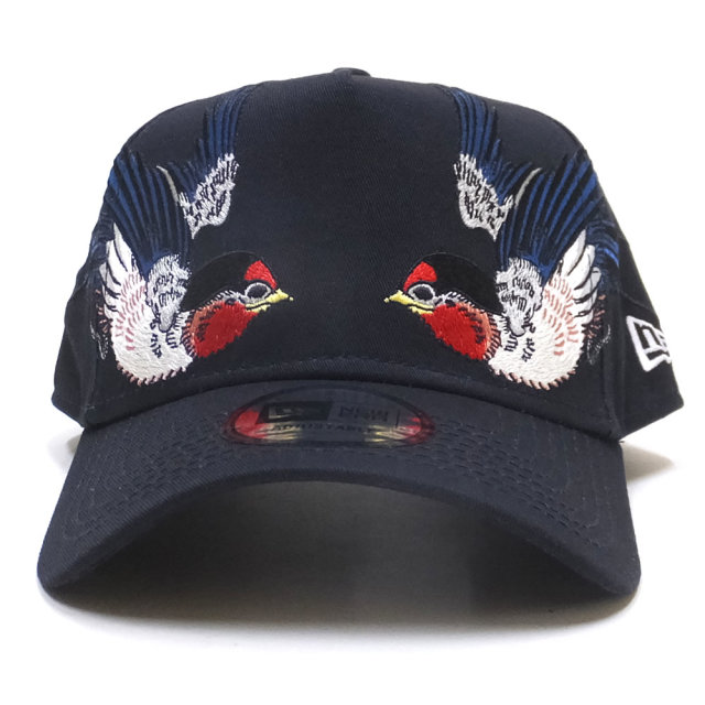 NEW ERA ニューエラ コラボ カーブバイザーキャップ 9FORTY A-Frame 石川真澄 Masumi Ishikawa 燕 ネイビー 11909178