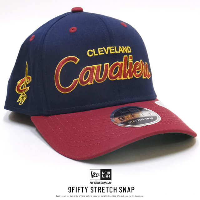 NEW ERA ニューエラ カーブバイザーキャップ 9FIFTY ストレッチスナップ クリーブランド・キャバリアーズ オーシャンサイドロゴブルー カーディナルバイザー 11899163