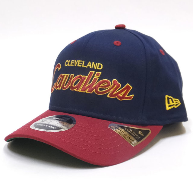 NEW ERA ニューエラ カーブバイザーキャップ 9FIFTY ストレッチスナップ クリーブランド・キャバリアーズ オーシャンサイドロゴブルー カーディナルバイザー 11899163