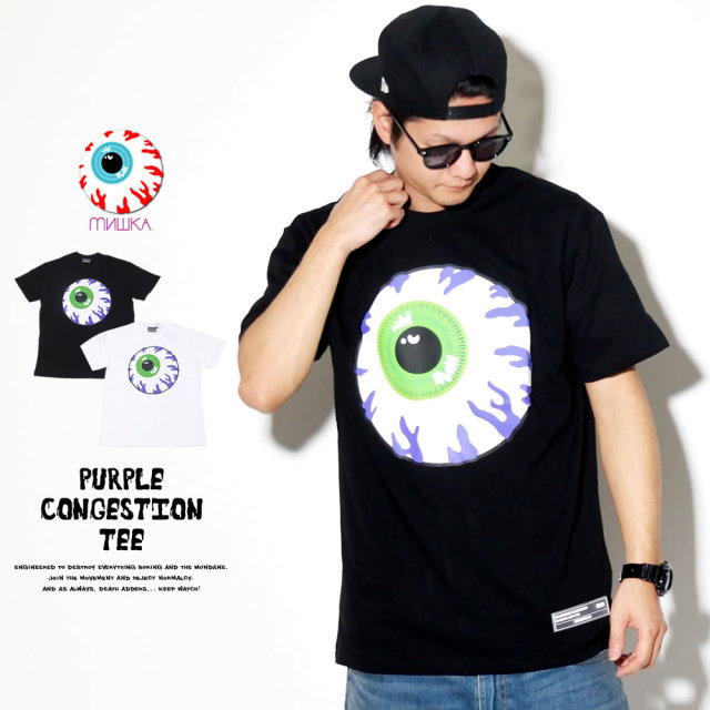 MISHKA ミシカ 半袖Tシャツ PURPLE CONGESTION TEE MSS190032