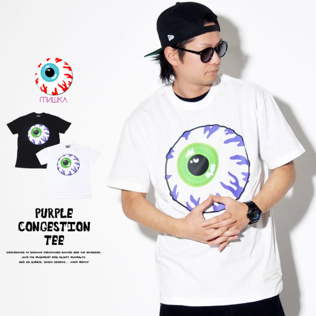 MISHKA ミシカ 半袖Tシャツ PURPLE CONGESTION TEE MSS190032