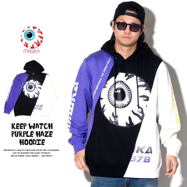 MISHKA ミシカ プルオーバーパーカー KEEP WATCH PURPLE HAZE HOODIE MSS190436
