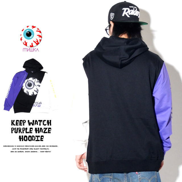 MISHKA ミシカ プルオーバーパーカー KEEP WATCH PURPLE HAZE HOODIE MSS190436