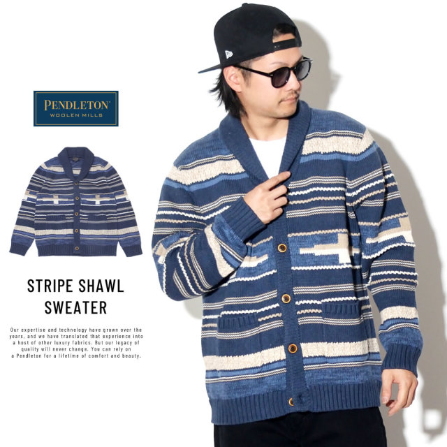 PENDLETON ペンドルトン ショールカーディガン ボーダー トーマスケイ STRIPE SHAWL SWEATER RF245