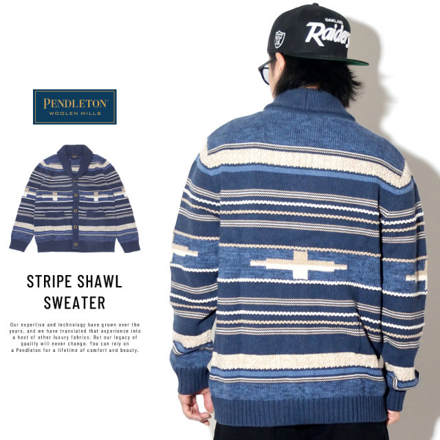 PENDLETON ペンドルトン ショールカーディガン ボーダー トーマスケイ STRIPE SHAWL SWEATER RF245