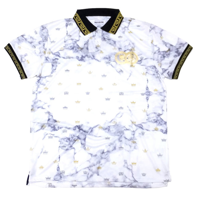 REASON リーズン ポロシャツ マーブル模様 クラウン モノグラム MARBLE POLO S1-81