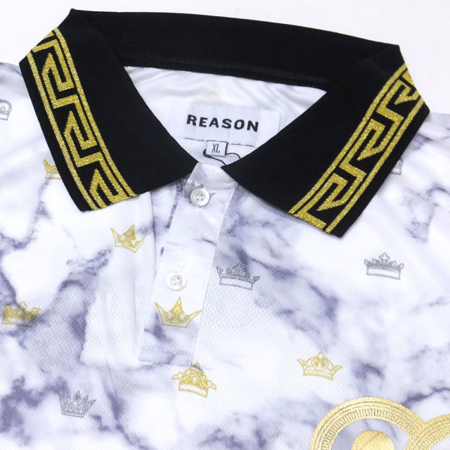 REASON リーズン ポロシャツ マーブル模様 クラウン モノグラム MARBLE POLO S1-81