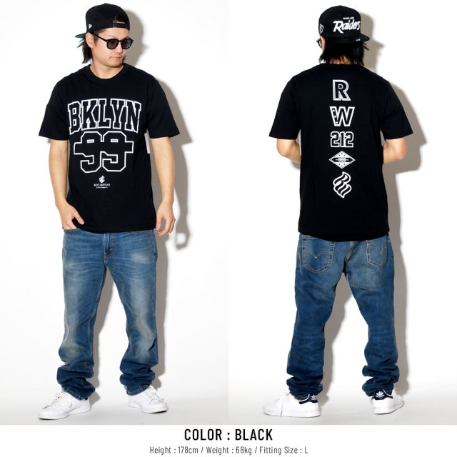 ROCA WEAR ロカウェア 半袖Tシャツ BKLYN 99 ロゴ バックプリント BKLYN NUMBERING TEE RW183T08S