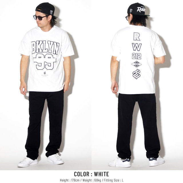 ROCA WEAR ロカウェア 半袖Tシャツ BKLYN 99 ロゴ バックプリント BKLYN NUMBERING TEE RW183T08S
