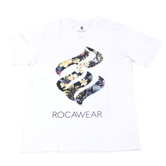 ROCA WEAR ロカウェア 半袖Tシャツ ボタニカル 植物柄 フレイムロゴ TROPICAL FRAME TEE RW172T12S
