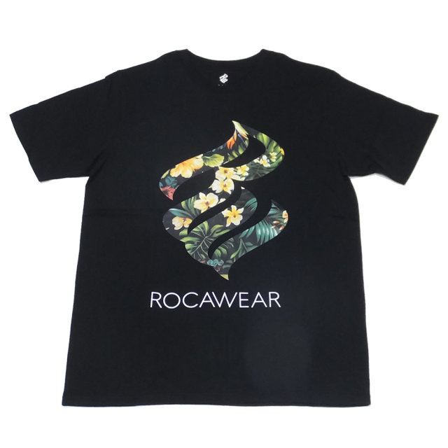 ROCA WEAR ロカウェア 半袖Tシャツ ボタニカル 植物柄 フレイムロゴ TROPICAL FRAME TEE RW172T12S