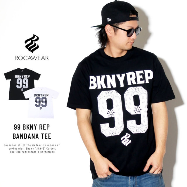 ROCA WEAR ロカウェア 半袖Tシャツ ペイズリー 99 BKNY REP BANDANA TEE RW173T22S