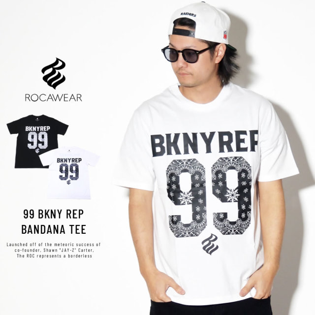 ROCA WEAR ロカウェア 半袖Tシャツ ペイズリー 99 BKNY REP BANDANA TEE RW173T22S