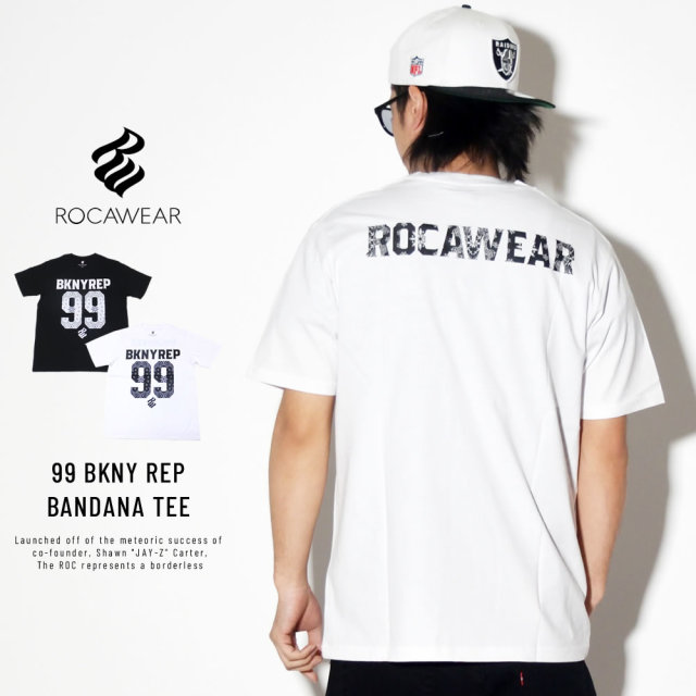 ROCA WEAR ロカウェア 半袖Tシャツ ペイズリー 99 BKNY REP BANDANA TEE RW173T22S