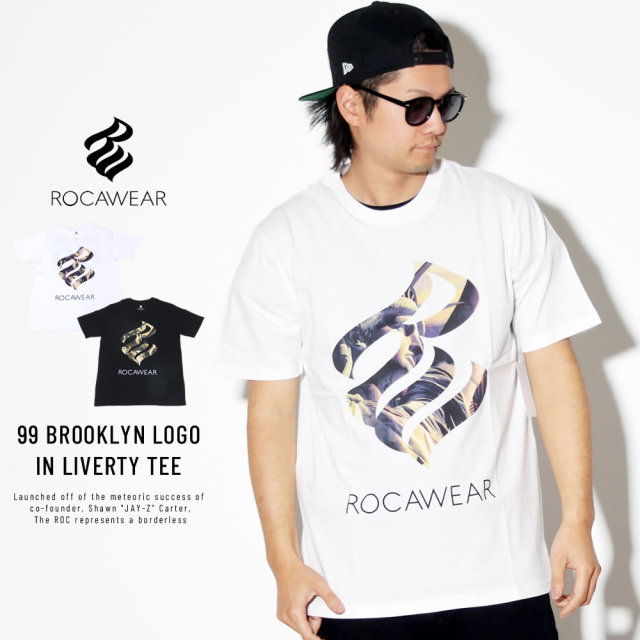 ROCA WEAR ロカウェア 半袖Tシャツ 自由の女神 フレイムロゴ 99 BROOKLYN LOGO IN LIVERTY TEE RW183T01S