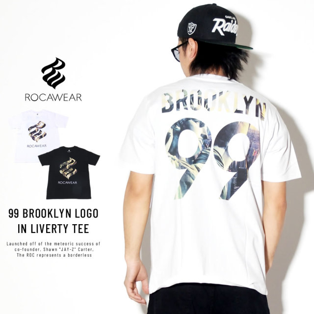 ROCA WEAR ロカウェア 半袖Tシャツ 自由の女神 フレイムロゴ 99 BROOKLYN LOGO IN LIVERTY TEE RW183T01S