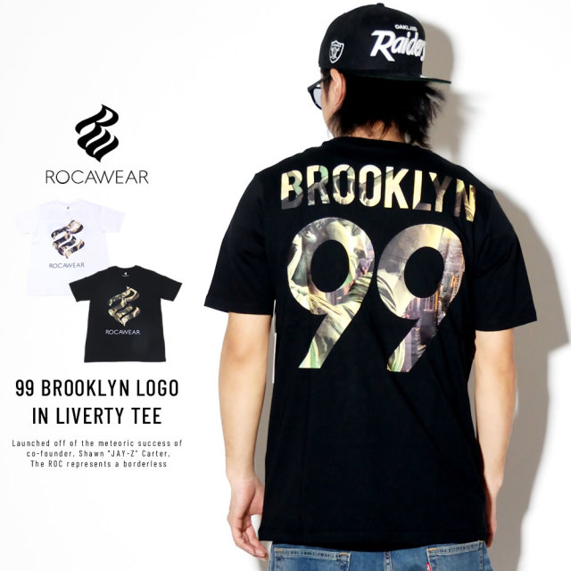 ROCA WEAR ロカウェア 半袖Tシャツ 自由の女神 フレイムロゴ 99 BROOKLYN LOGO IN LIVERTY TEE RW183T01S