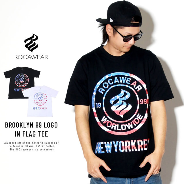 ROCA WEAR ロカウェア 半袖Tシャツ 星条旗 USフラッグ BROOKLYN 99 LOGO IN FLAG TEE RW183T02S