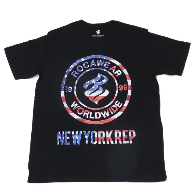 ROCA WEAR ロカウェア 半袖Tシャツ 星条旗 USフラッグ BROOKLYN 99 LOGO IN FLAG TEE RW183T02S