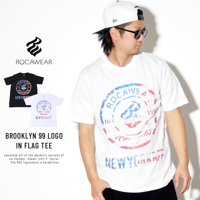 ROCA WEAR ロカウェア 半袖Tシャツ 星条旗 USフラッグ BROOKLYN 99 LOGO IN FLAG TEE RW183T02S