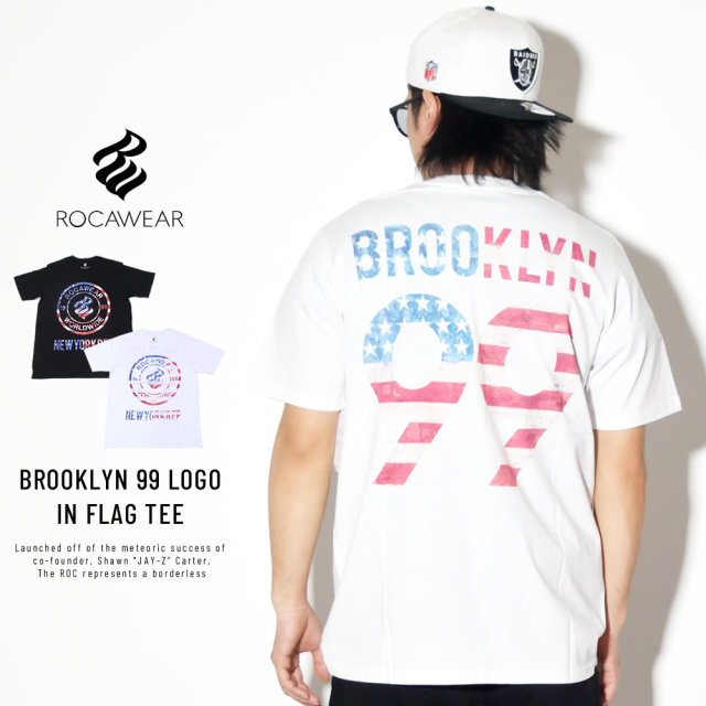ROCA WEAR ロカウェア 半袖Tシャツ 星条旗 USフラッグ BROOKLYN 99 LOGO IN FLAG TEE RW183T02S