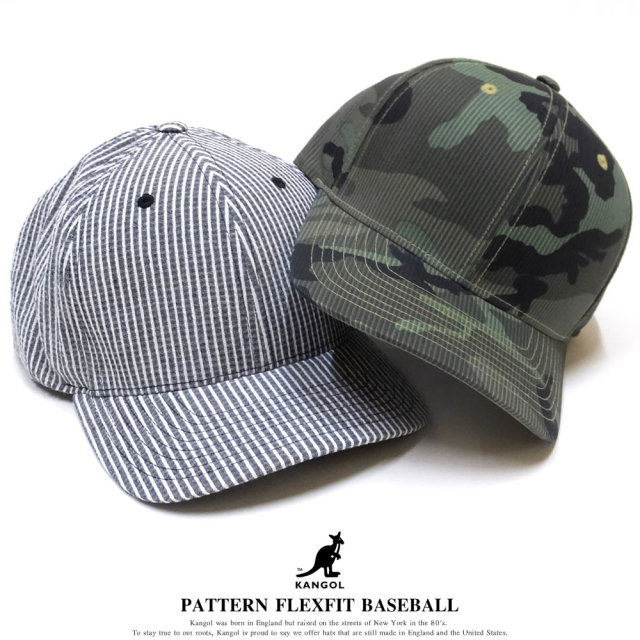 KANGOL カンゴール カーブバイザーキャップ PATTERN FLEXFIT BASEBALL 196169012