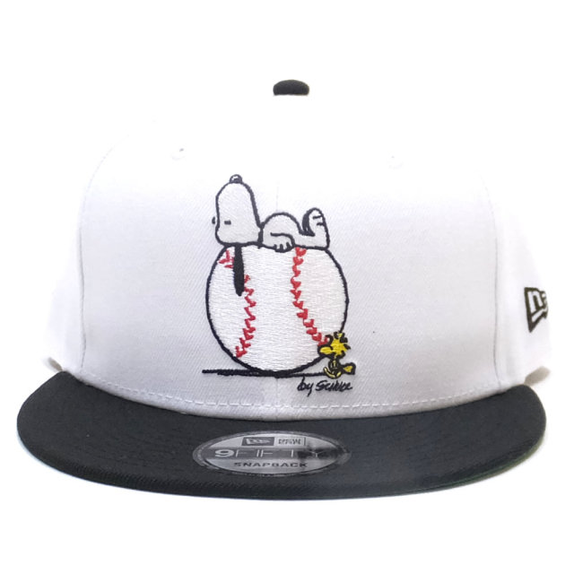NEW ERA ニューエラ フラットバイザーキャップ 9FIFTY PEANUTS スヌーピー オン ボール ホワイト 11914500