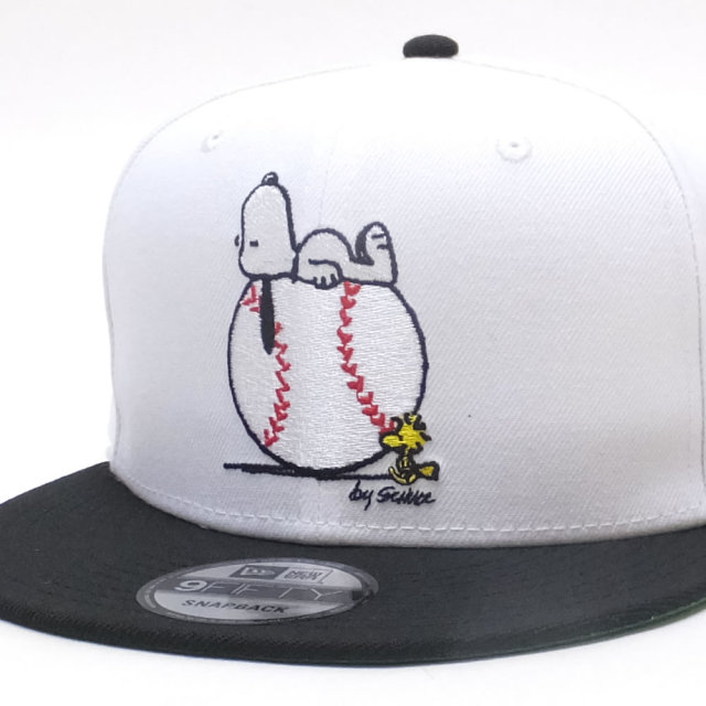 NEW ERA ニューエラ フラットバイザーキャップ 9FIFTY PEANUTS スヌーピー オン ボール ホワイト 11914500