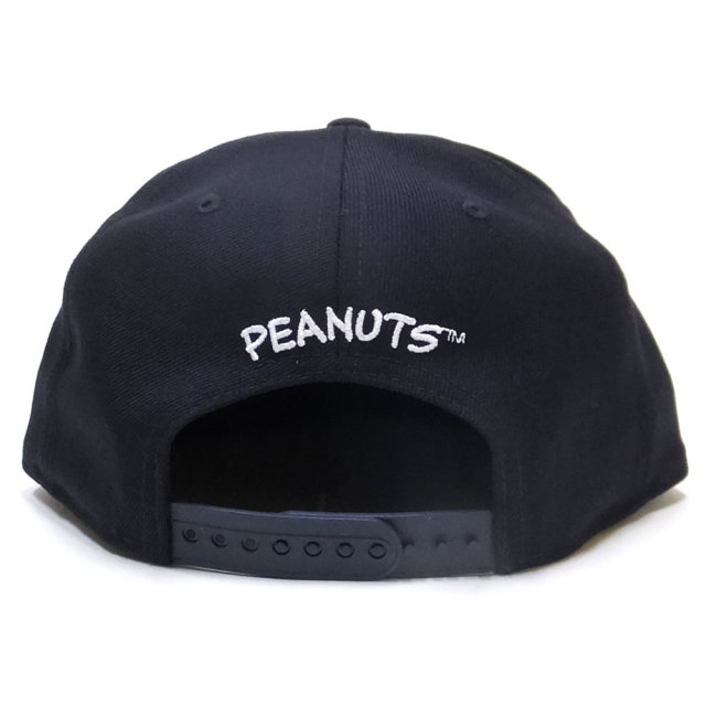 NEW ERA ニューエラ フラットバイザーキャップ 9FIFTY PEANUTS スヌーピー オン ボール ネイビー 11914501