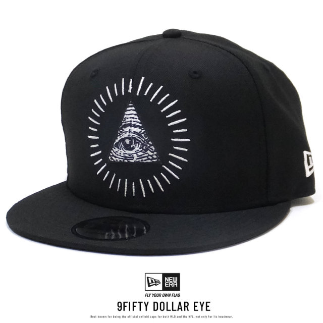 NEW ERA ニューエラ フラットバイザーキャップ 9FIFTY ダラー アイ ブラック × ホワイト 11914504