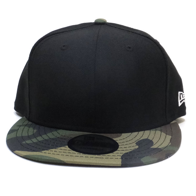 NEW ERA ニューエラ フラットバイザーキャップ 9FIFTY ベーシック ブラック ホワイトフラッグ ウッドランドカモバイザー 11914506