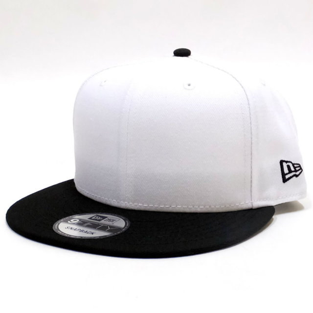 NEW ERA ニューエラ フラットバイザーキャップ 9FIFTY ベーシック ホワイト ブラックフラッグ ブラックバイザー 11914508