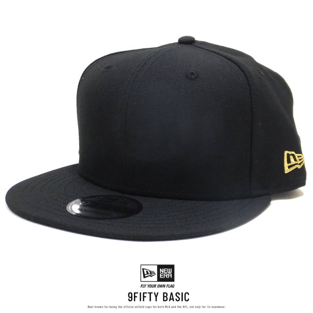 NEW ERA ニューエラ フラットバイザーキャップ 9FIFTY ベーシック ブラック ゴールドフラッグ 11914513