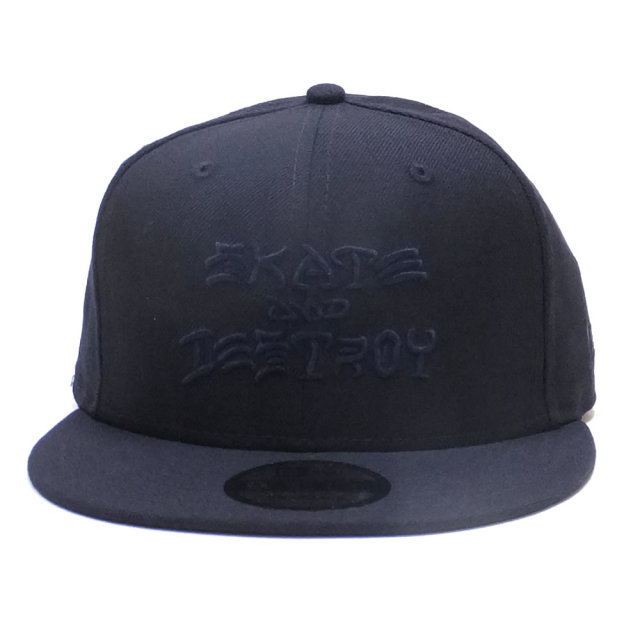 NEW ERA ニューエラ フラットバイザーキャップ 9FIFTY Thrasher スラッシャー SKATE AND DESTROY ネイビー × ネイビー 11914523