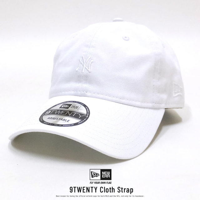 NEW ERA ニューエラ カーブバイザーキャップ 9TWENTY クロスストラップ ニューヨーク・ヤンキース ミニロゴ ホワイト × ホワイト 11914534
