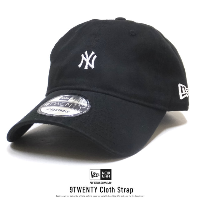 NEW ERA ニューエラ カーブバイザーキャップ 9TWENTY クロスストラップ ニューヨーク・ヤンキース ミニロゴ ブラック × ホワイト 11914538